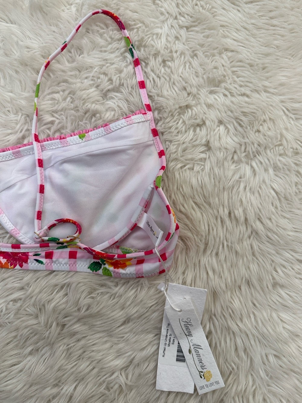 Heavy Manners Gingham Floral Two-Piece Swim Set - Picture 3 of 7